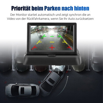 Rückfahrkamera Nummernschild Funk Kabellos Kennzeichen + 4.3" Monitor Nachtsicht