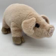 Dakin Pig Piglet Realistic Pink Plush Stuffed Animal Eyelashes Soft CLEAN 17"