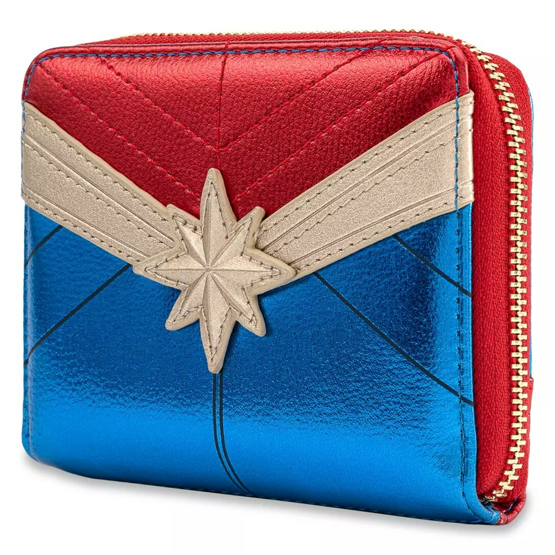 Loungefly x Marvel Captain Marvel Metallic Logo Zip Around Purse