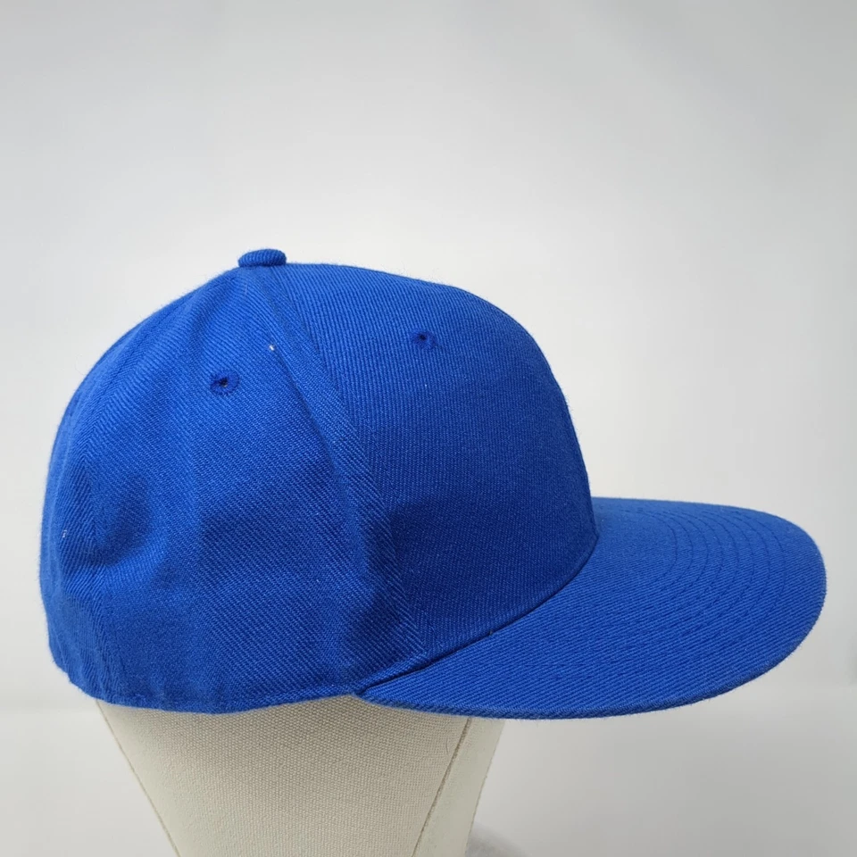 Sombrero ajustado Leader azul 7 1/2 sólido 6 paneles orificios de ventilación en blanco exterior Foto 4 de 4