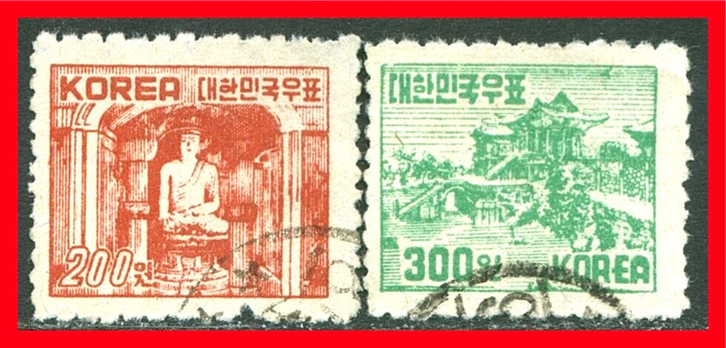 Korea Postage Stamps Scott 186A & 186B, Used!! K322
