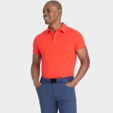 All in Motion - Mens Supima Cotton Polo Shirt - Orange - size XL - new