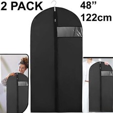 🔥2x 122cm Hanging Suit Dress Coat Travel Bag Clothes Cover Storage Zip Wardrobe