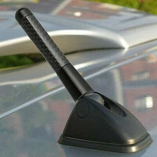 AUXITO Part Universal 3" 76mm Black Carbon Fiber Aluminum Car Short Antenna