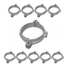 1/2"in Pipe-3/8" Road Hinged Galvanized Split Ring Pipe Hanger Iron Clamp 10 Pcs