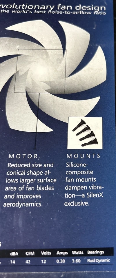 SilenX IXTREMA Pro Silent fan IXP-64-14 92 mmx25mm 14 Dba 42CFM In Package - Image 4 of 4
