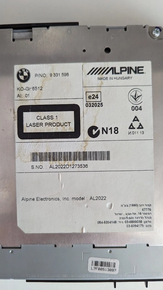 BMW Serie-f 1 2 3 F20 F21 F22 F30 F31 Alpine Navigation Autoradio 9331597 - Immagine 4 di 4