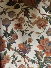 Linen Rust  Home Decor Floral Print Fabric BTY At 54 In. Wide