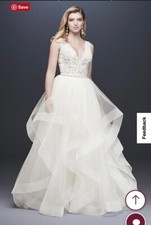 David  s Bridal Galina Signature Collection Plunging Lace Dress SWG772