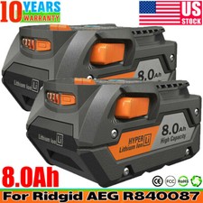 2pack Battery for Ridgid 18V R840085 8.0Ah Lithium-ion Battery 18V R840087 Tool