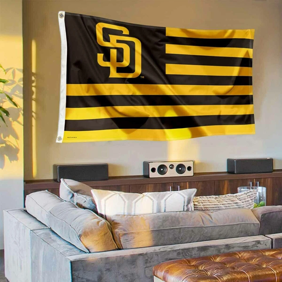 San Diego Padres Flag Large 3x5 Banner Logo Baseball MLB Stripes FREE SHIPPING - Image 4 of 4
