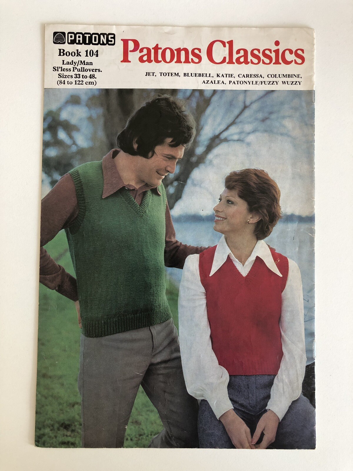 Patons Classics 104 Mens Womens Sleeveless Pullovers Vintage Knitting