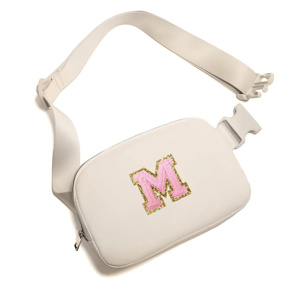 Belt Bag Fanny Pack Crossbody Bags with Initial Letter Patch Cute Stuff Birth...