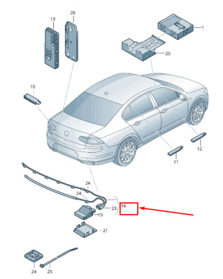 NEW VW PASSAT B8 3G TAILGATE OPENING SENSOR LINE 3G0962239F ORIGINAL