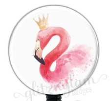 Flamingo Badge Holder Reel, Tropical Bird Badge Reel, Pink Bird Badge - GG6052