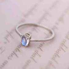 Dainty Rainbow Moonstone Ring-Bridesmaid Ring-925 Sterling Silver-Gift For Her