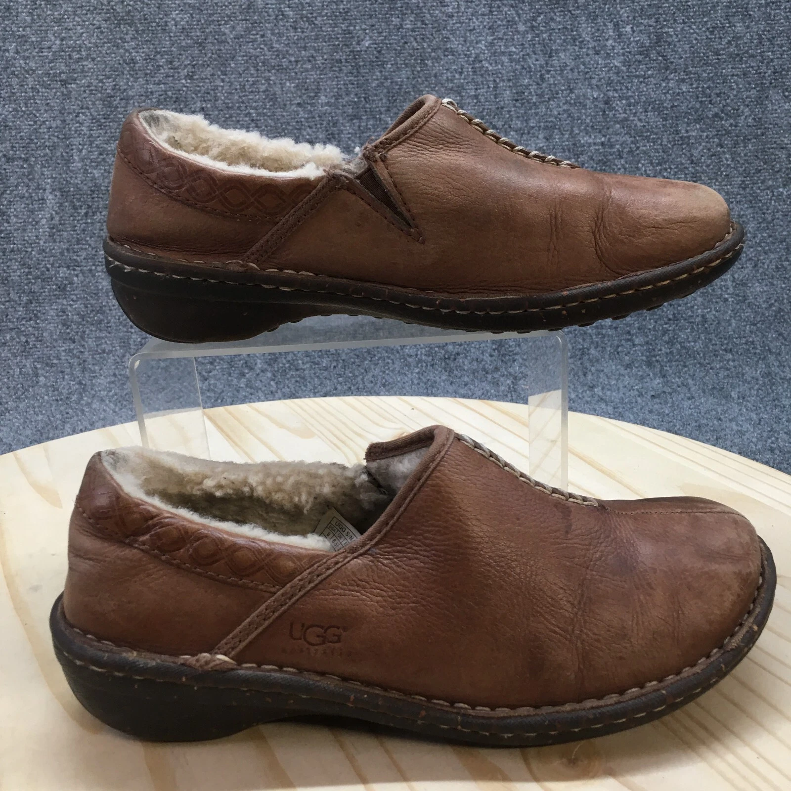 Scarpe UGG donna 8 zoccoli Betty marroni pelle pelle di pecora comfort casual basse SN1928