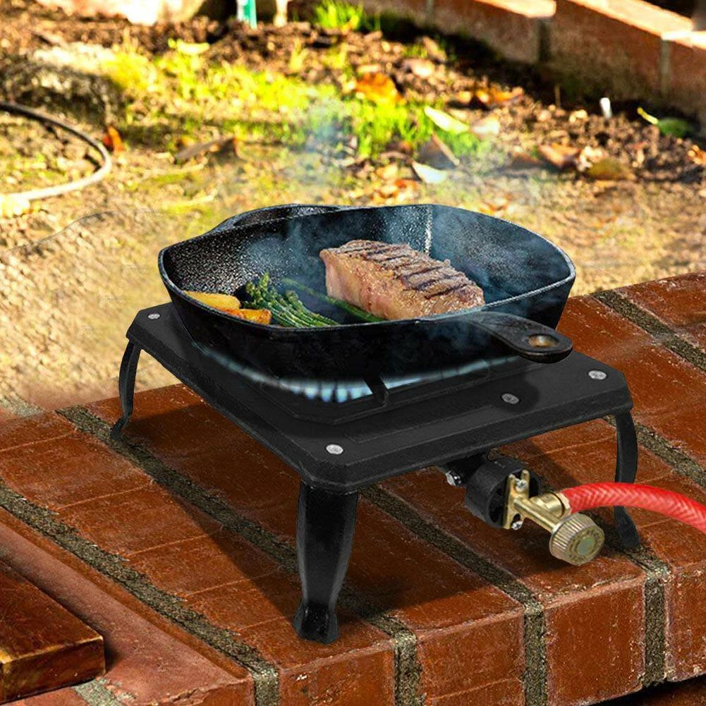 Heavy Duty Propane LPG Gas Camp Stove Single Burner Cast Iron Outdoor BBQ  Cooker