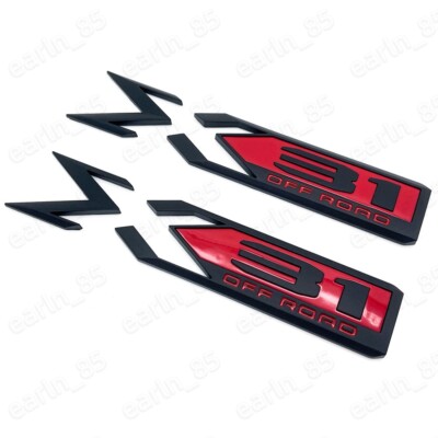 2PCS 2019-2025 GMC Sierra X31 X 31 OFF ROAD Bed Emblem OEM GEN Black Red Badge