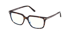 Tom Ford FT6039 B 052 Dark Havana Blue Filter Rectangle Men's Eyeglasses