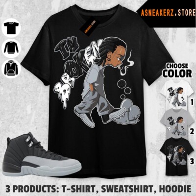 Shirt To Match Jordan 12 Barons Wolf Grey Sneaker Matching Tee Im Broken Riley