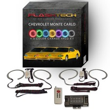 Rgb Multi Color Led Halo Kit Rf Remote For 00-05 Chevy Monte Carlo Headlights