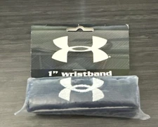 UA Under Armour 1 Inch Wrist Sweat Bands Mid Navy Blue (2 Pack) New with Tags!