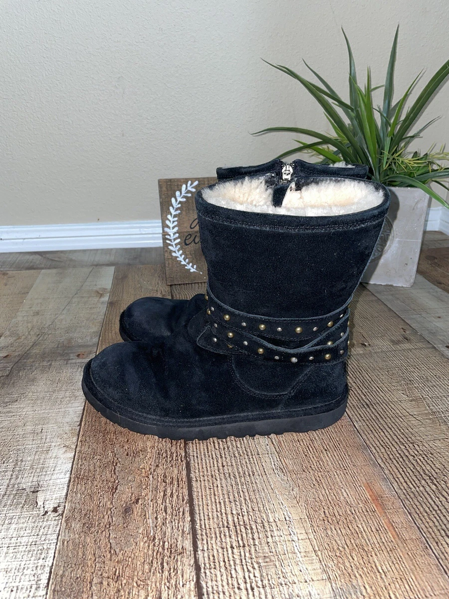 Women s UGG Clovis Black Studded Boots RARE Size 5