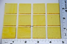 1120.30 - 12 TRANSPARENT YELLOW 1" x 1" BULLSEYE 3mm THICK GLASS 90 COE