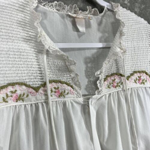 Barbizon Nightgown Women's ~Large White/Off White Cottoagecore Fairy Lace **NOTE - Picture 4 of 12