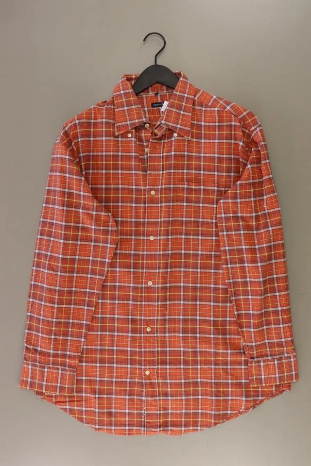 ⭐ Blusa para hombre talla 54, XL a cuadros naranja algodón ⭐ - Imagen 1 de 4