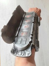 Predator Computer Gauntlet with Led Lights painted in black weathered wearable.