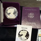 1986-S United States American Eagle 1 ounce silver coin with box and COA