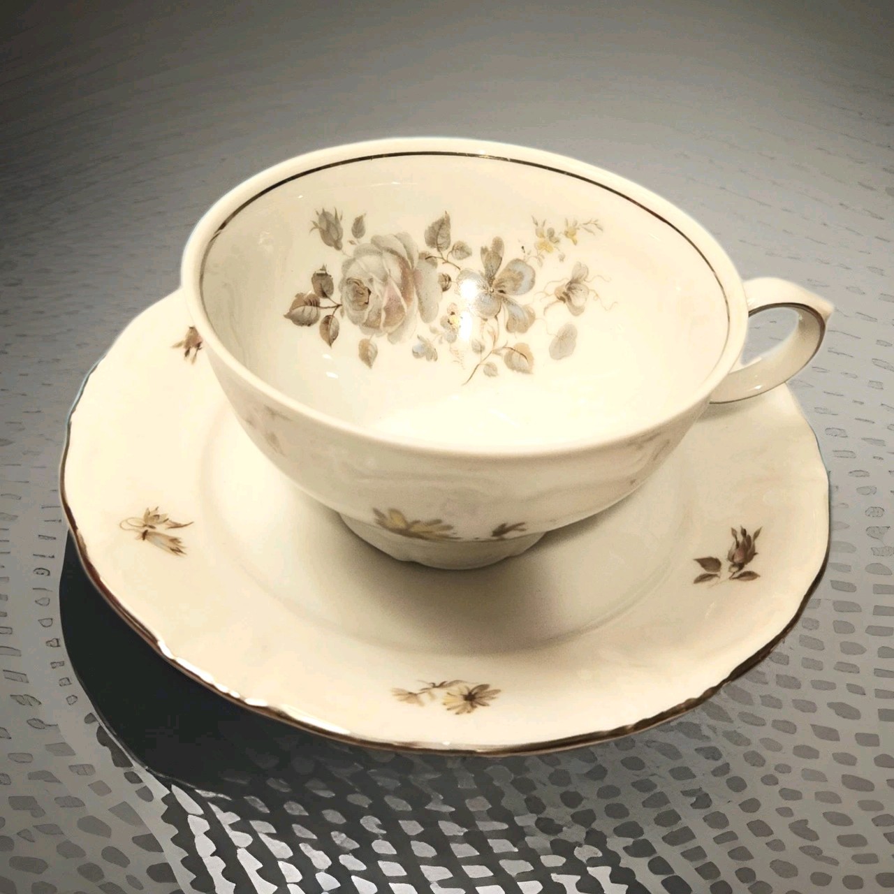 Winterling Schwarzenbach Tea Cup & Saucer Bone China Bavaria, Germany 1955 Mint