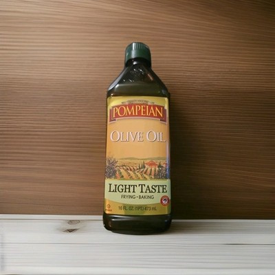 Pompeian Light Taste Olive Oil, Subtle Flavor, Perfect for Frying & Baking 16 OZ