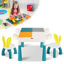 Gruppo di Seggiolini Tavolo per Bambini Scrivania Mobili per Bambini Set 3 Pezzi con 2 sedie