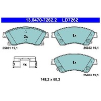 Bremsbelagsatz Scheibenbremse Vorne FüR Chevrolet Cruze J308 09 Bis 26 ATE Neu