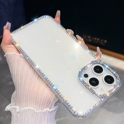 For iPhone 17 Pro Max 16e 15 14 13 Luxury Bling Glitter Diamond Slim Case Cover