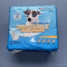 HONEY CARE All-Absorb A26 Male Dog Wrap, 50 Count, Small