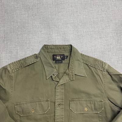 Ralph Lauren Double RRL Work Shirt Men's L Military Green Utility