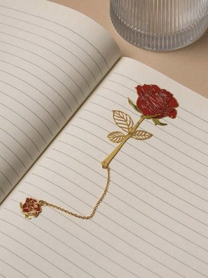 Metal Rose Carnation Elegant Flower Bookmark Luxury Gift  