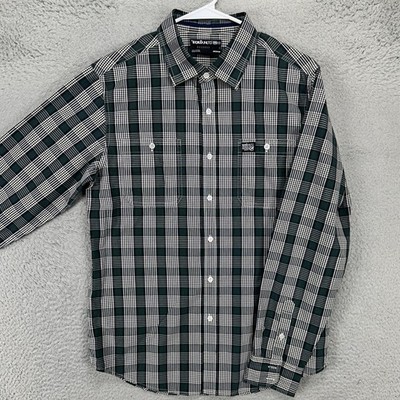 Ecko Unltd. Shirt Button Up Mens Medium Green Plaid Long Sleeve Outdoor  Pocket | eBay