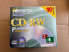 Memorex CD-RW Platinum 650MB 74 min High Quality Recordable CD 10 Pack T5