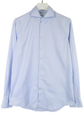SUITSUPPLY Custom Made Extra Slim Fit Formal Shirt Men's 41/16 Long Sleeve Blue