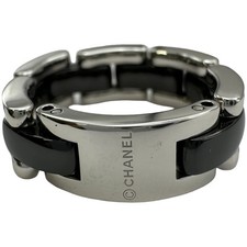 CHANEL Ultra Ring Medium White Gold 750 black Ceramic Diamond Jewelry Used