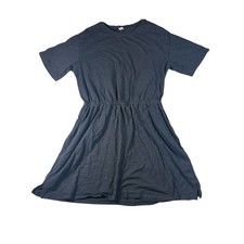 Old Navy Womens Slub Knit T-Shirt Dress Charcoal Gray Elastic Waist Size L
