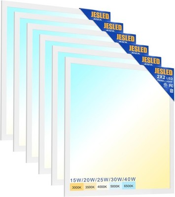6 Pack LED Panel Lights 15W-40W Dimmable 5-CCT 2x2 Ceiling Fixtures 3000K-6500K