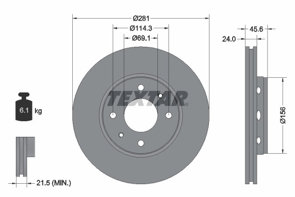 2Er-Set 2Er Set Bremsscheibe Textar 92100403 Volvo 30818027 Volvo 308180272-image