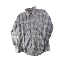 True VTG Levi's Levi Strauss Plaid Long Sleeve Western Shirt White Tab Boys 14