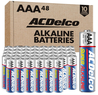 ACDelco AAA LR03 1.5V Super Alkaline Batteries, 48 count